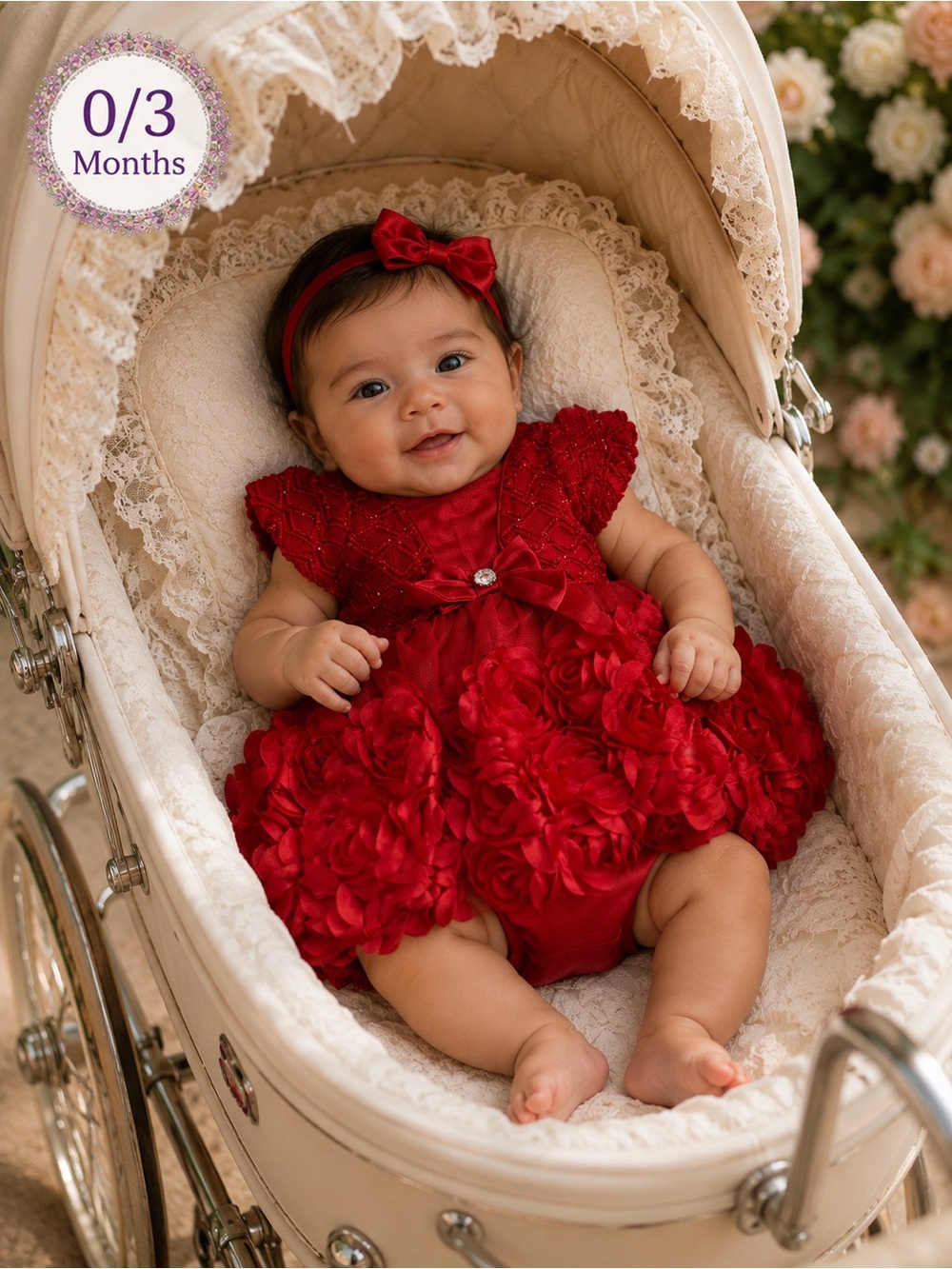 NWT - 0/3M - NANNETTE BABY - set 2 pieces Dress + diaper cover